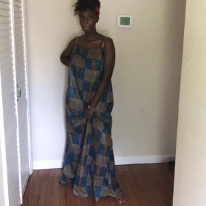 Sleeveless African Print Free Dress